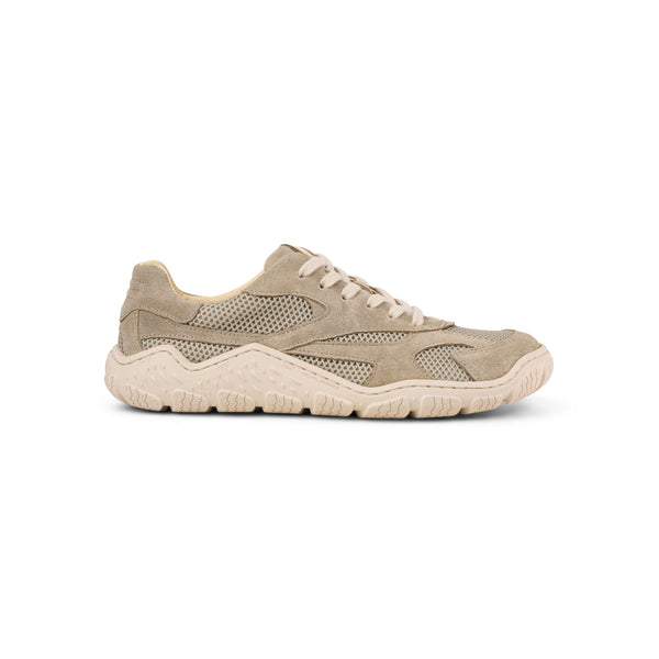 Koel Rita Suede Taupe - Zapatillas barefoot ligeras de mujer para senderismo y trekking media montaña marrón claro