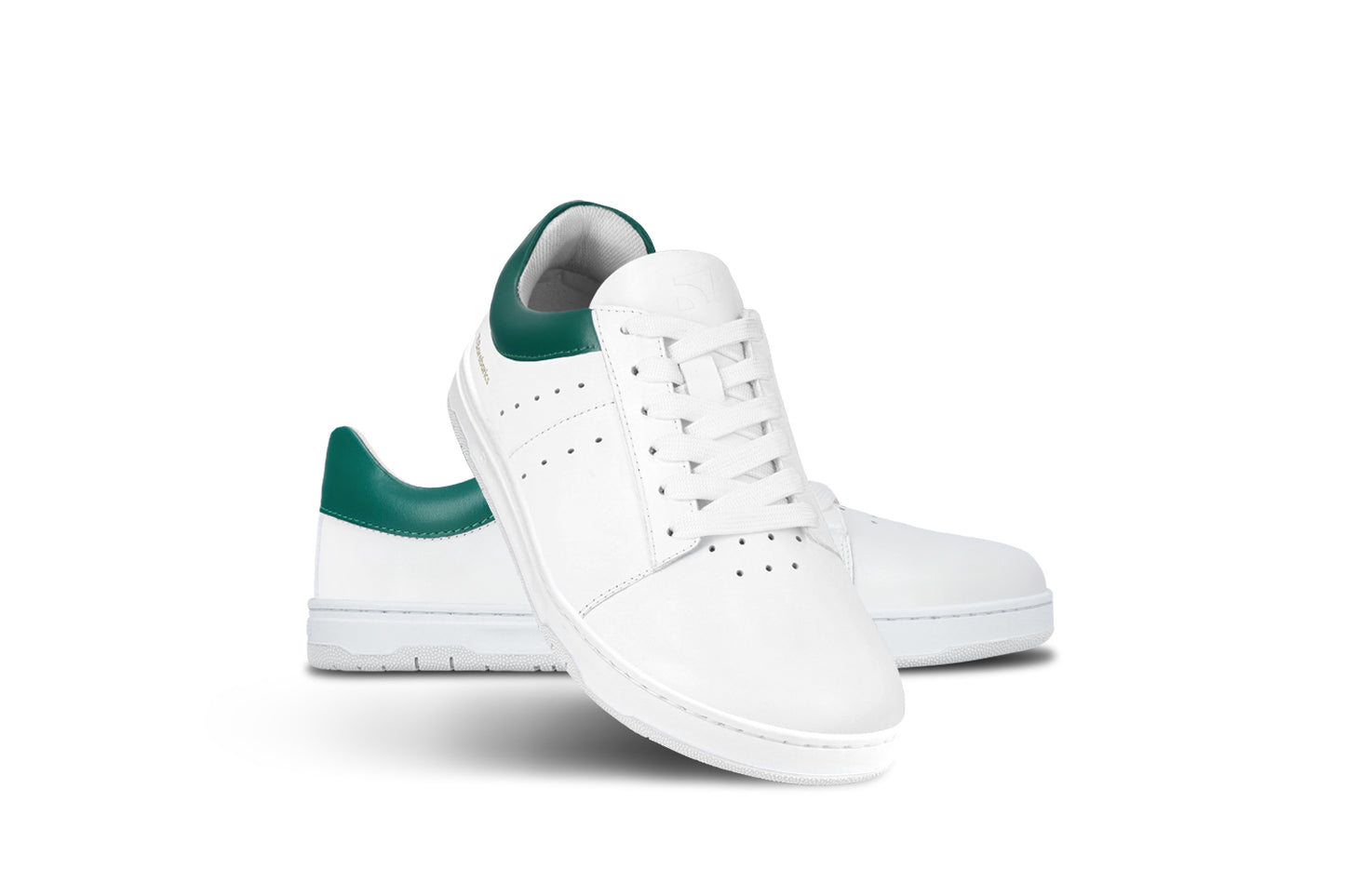Barebarics - Enigma White & Dark Green - Deportivas barefoot-Barebarics-Cacles Barefoot-Tienda de calzado barefoot respetuoso minimalista