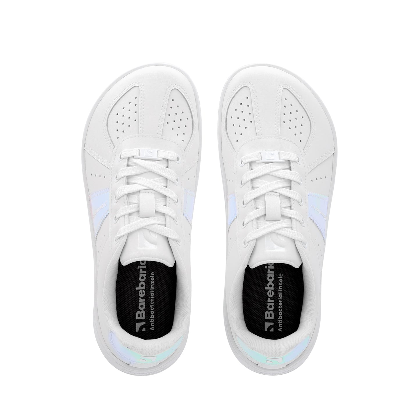 Barebarics - Icara White & Pastel Iridescent – Deportivas barefoot-Barebarics-Cacles Barefoot-Tienda de calzado barefoot respetuoso minimalista
