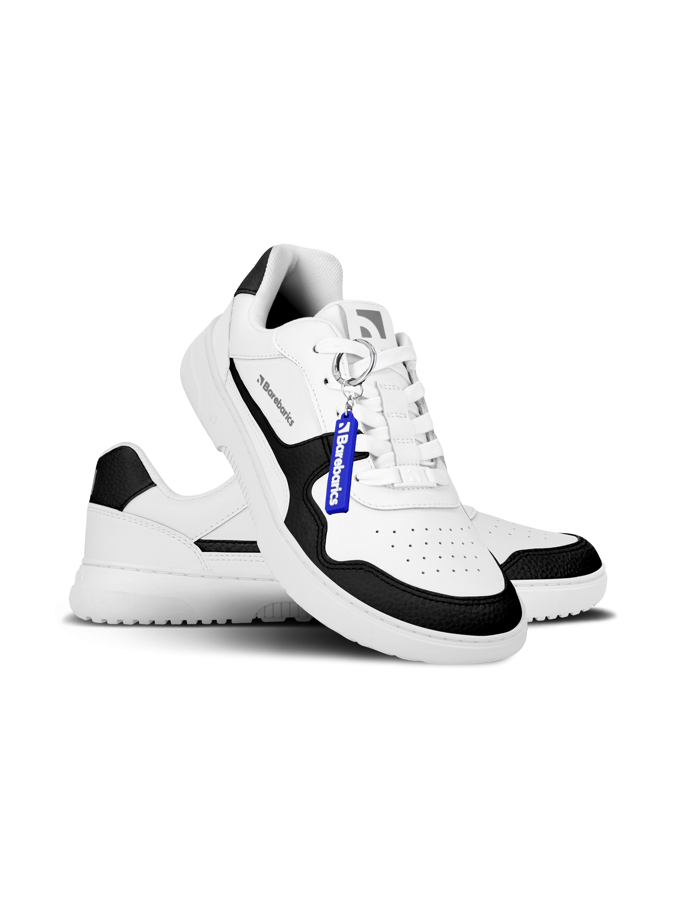 Barebarics - Zing White & Black Leather - Deportivas barefoot-Barebarics-Cacles Barefoot-Tienda de calzado barefoot respetuoso minimalista