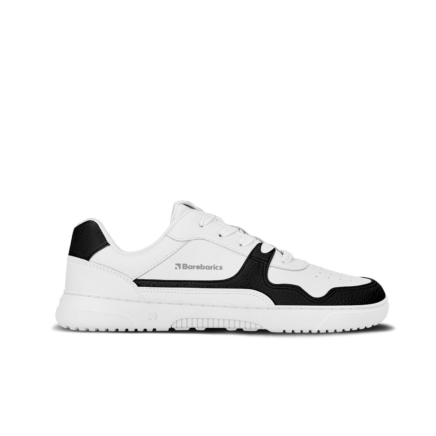 Barebarics - Zing White & Black Leather - Deportivas barefoot-Barebarics-Cacles Barefoot-Tienda de calzado barefoot respetuoso minimalista