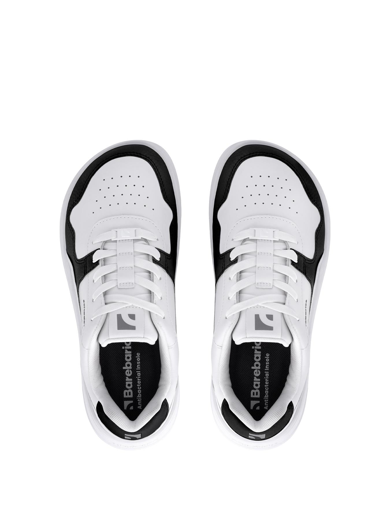 Barebarics - Zing White & Black Leather - Deportivas barefoot