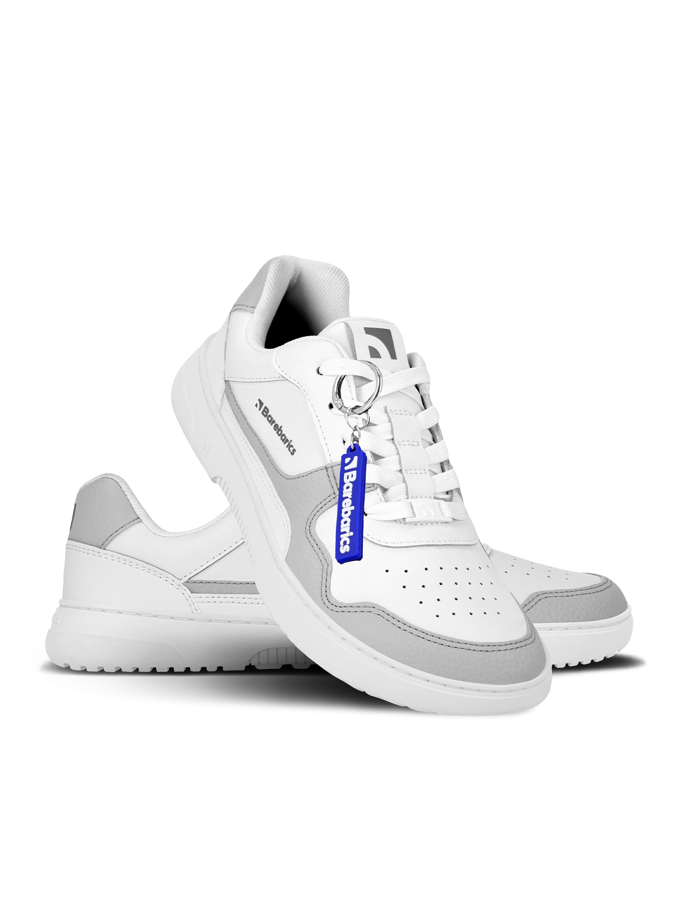 Barebarics - Zing White & Light Grey Leather - Deportivas barefoot-Barebarics-Cacles Barefoot-Tienda de calzado barefoot respetuoso minimalista