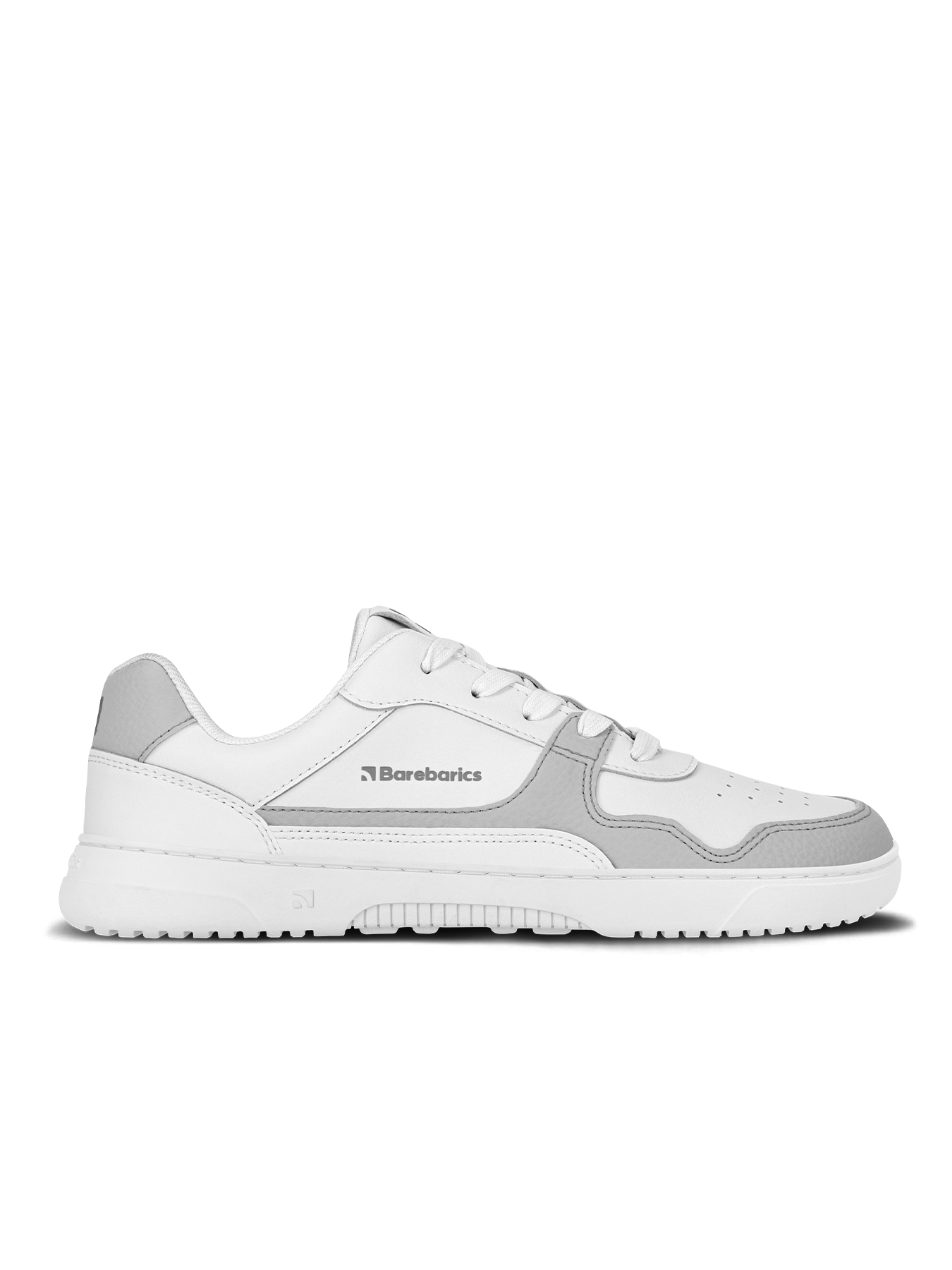 Barebarics - Zing White & Light Grey Leather - Deportivas barefoot-Barebarics-Cacles Barefoot-Tienda de calzado barefoot respetuoso minimalista