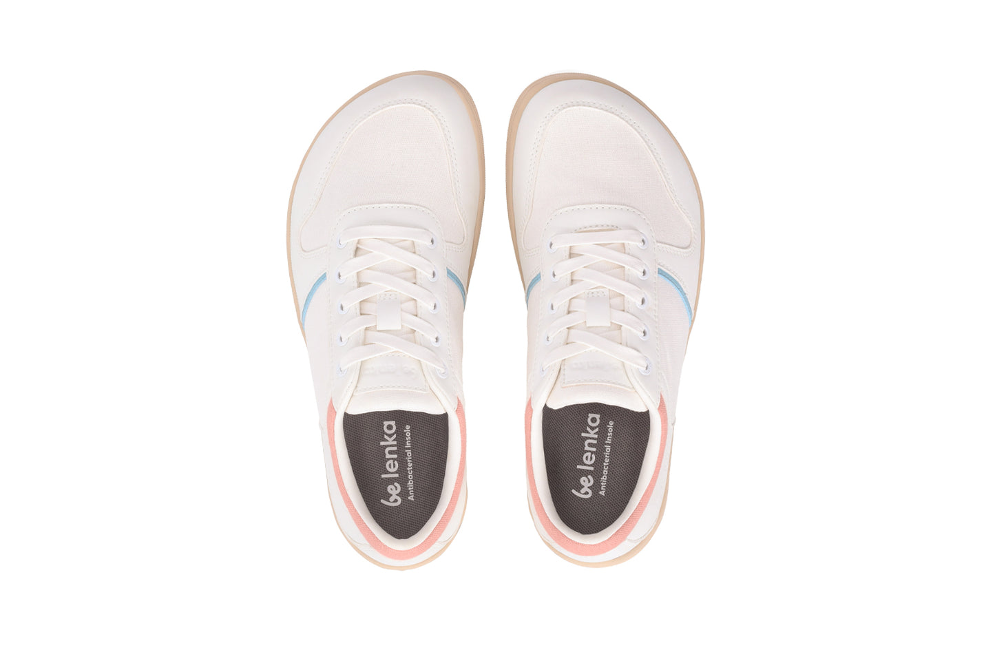 Be Lenka - Echo White & Cotton Candy Vegan - Deportivas barefoot veganas