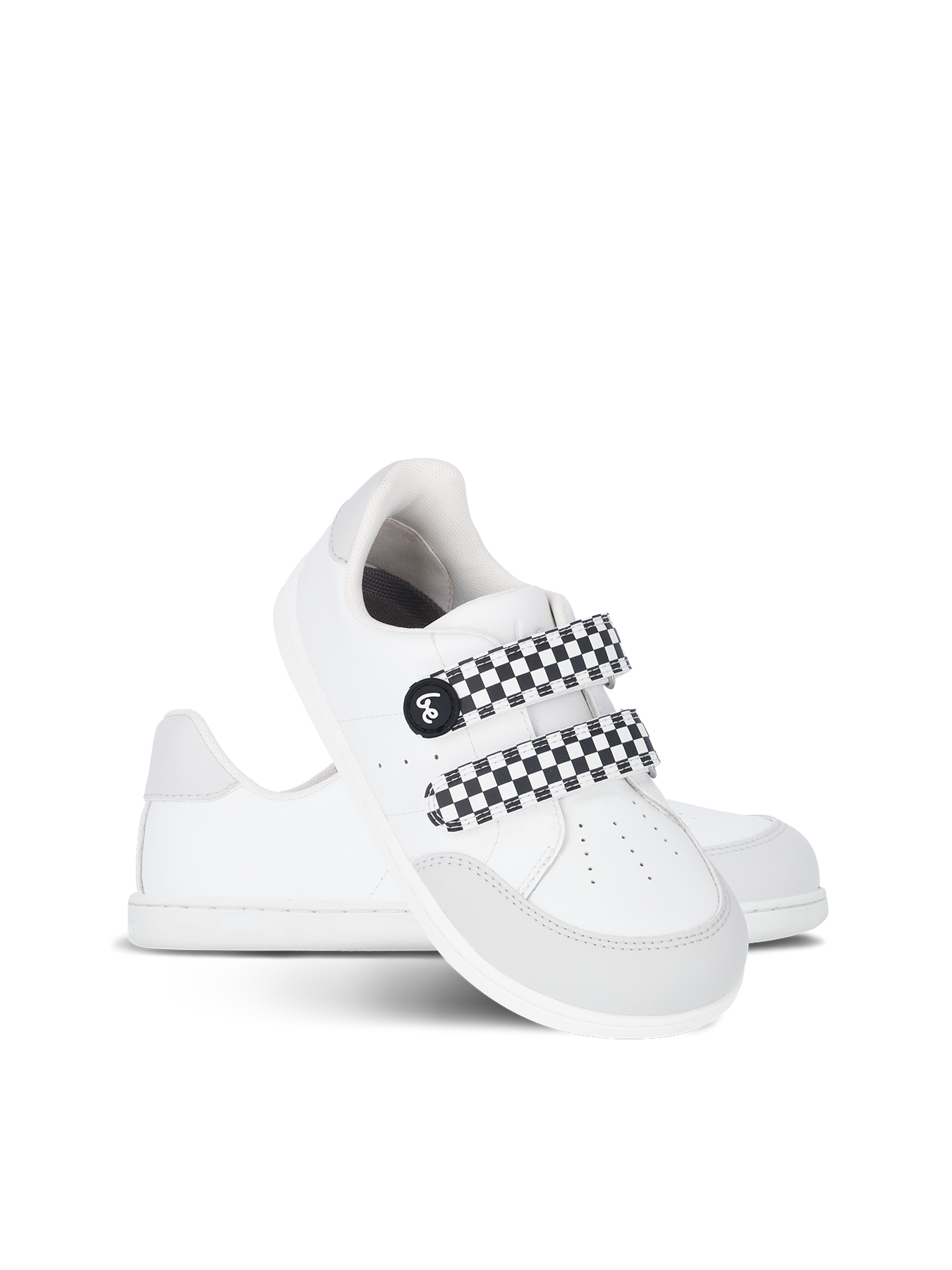 Be Lenka Kids - Energise Preschool White & Checkerboard - Zapatillas barefoot-Be Lenka-Cacles Barefoot-Tienda de calzado barefoot respetuoso minimalista