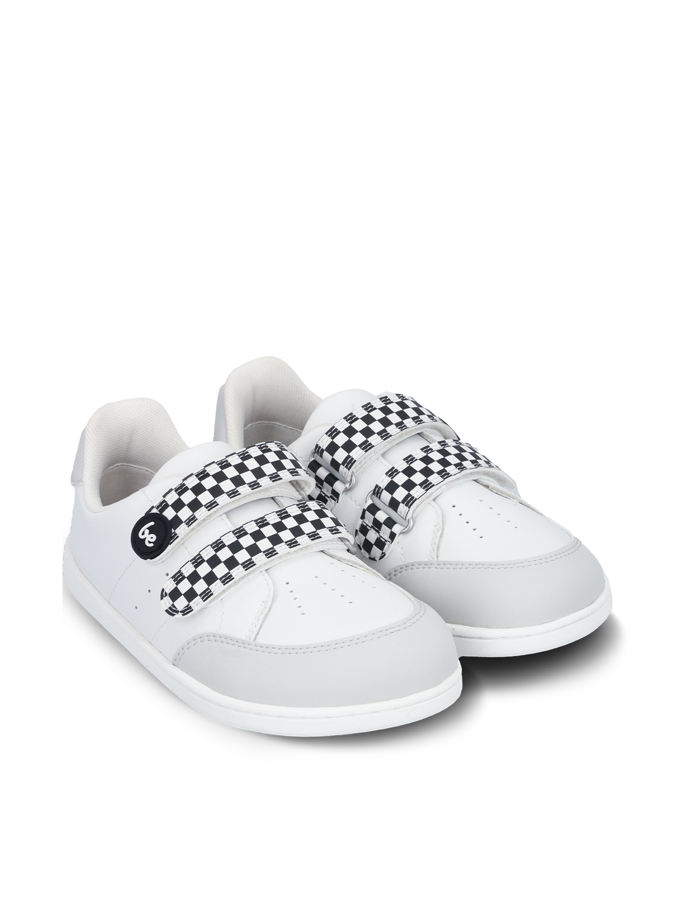 Be Lenka Kids - Energise Preschool White & Checkerboard - Zapatillas barefoot-Be Lenka-Cacles Barefoot-Tienda de calzado barefoot respetuoso minimalista