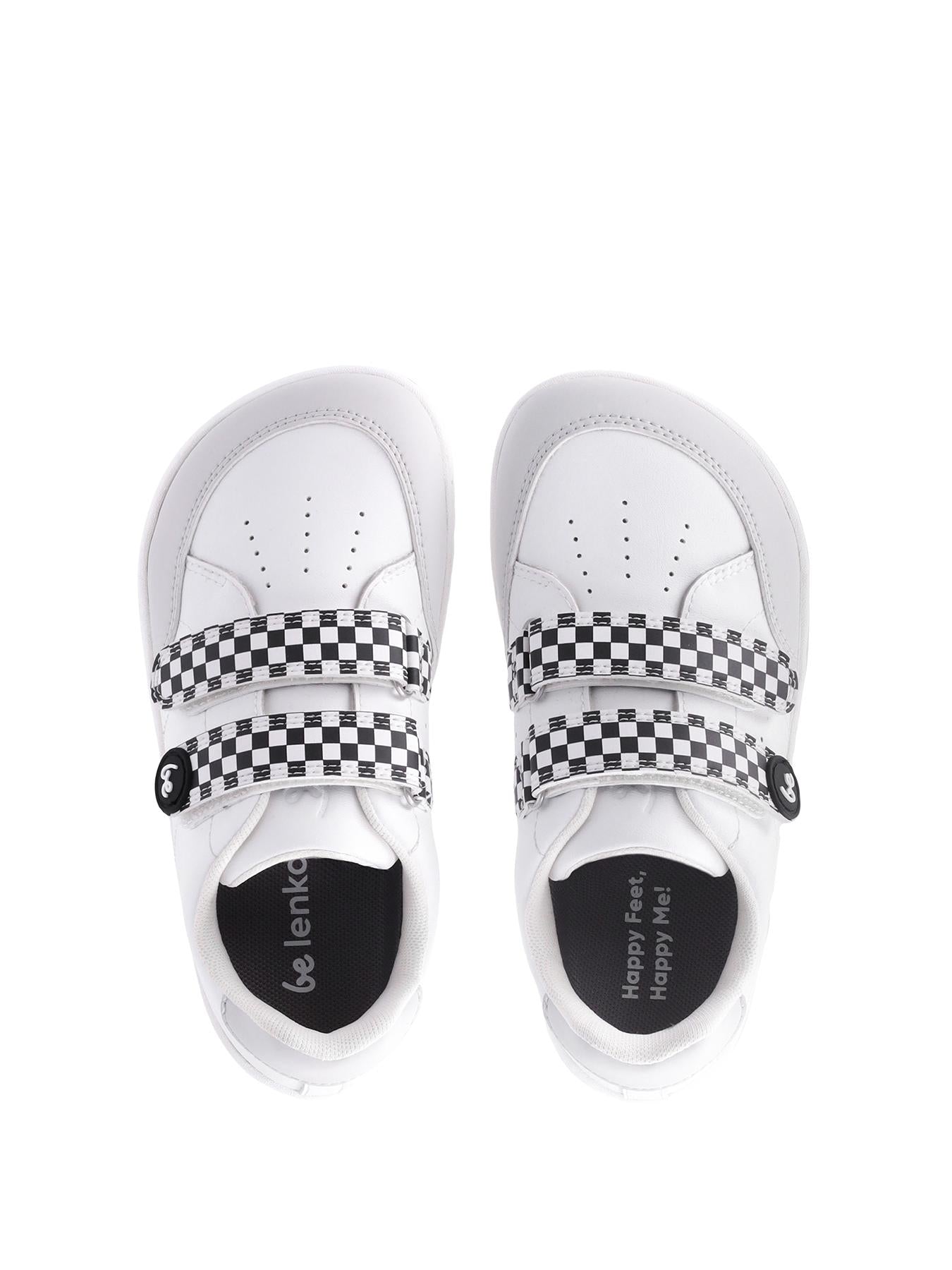 Be Lenka Kids - Energise Preschool White & Checkerboard - Zapatillas barefoot
