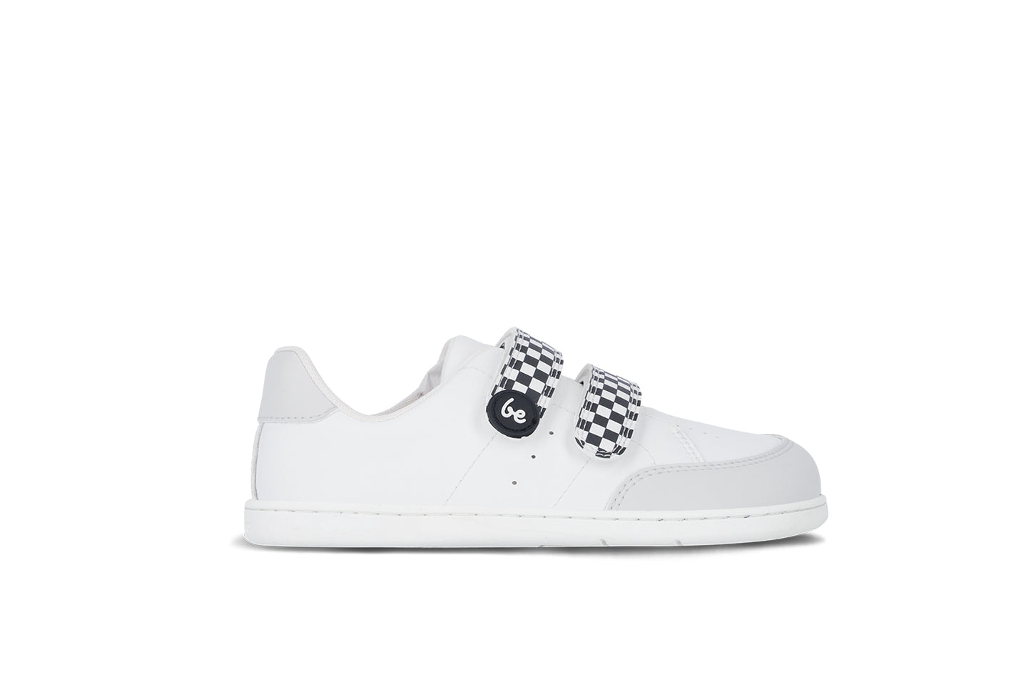 Be Lenka Kids - Energise Preschool White & Checkerboard - Zapatillas barefoot-Be Lenka-Cacles Barefoot-Tienda de calzado barefoot respetuoso minimalista