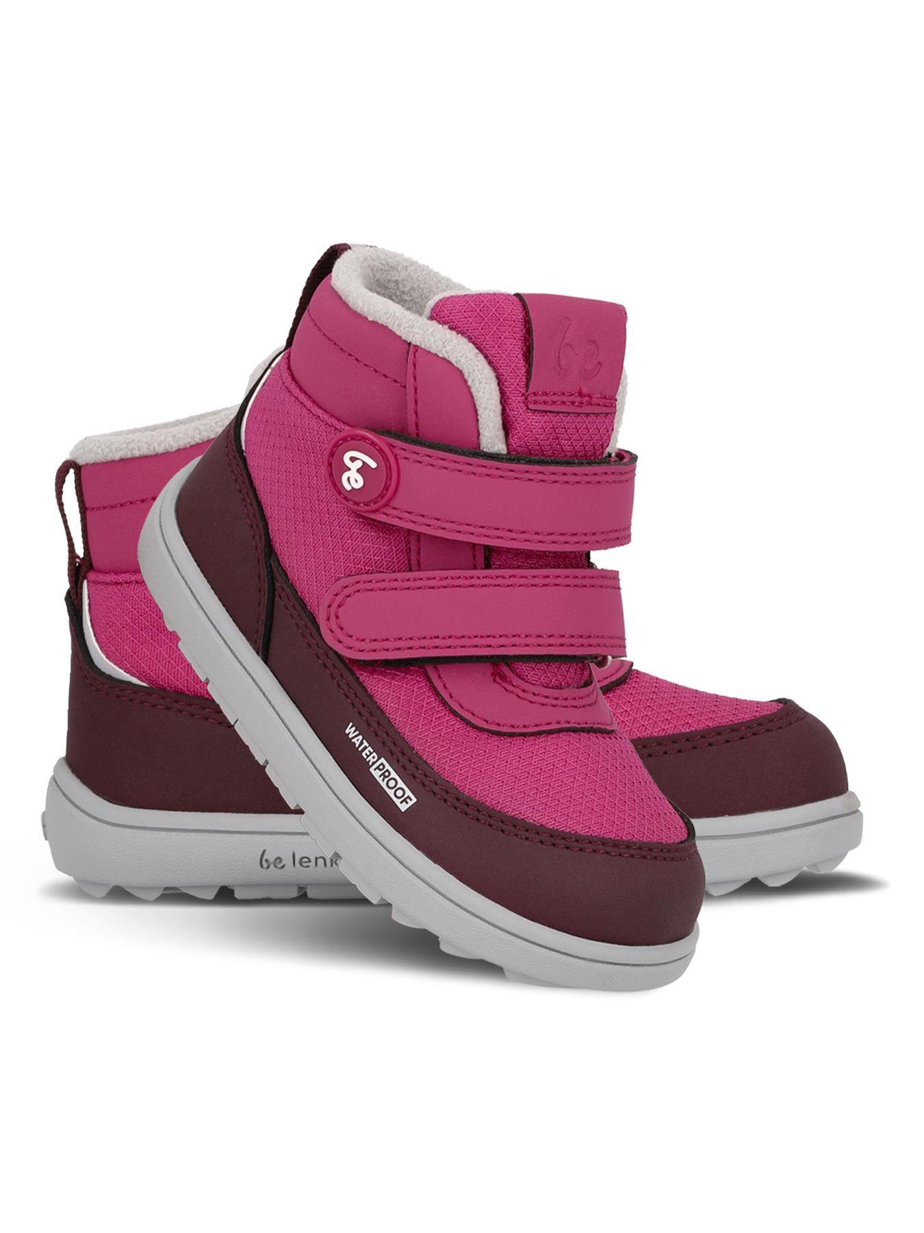 Be Lenka Kids - Zippu Preschool Berry & Grey - Zapatos barefoot de invierno