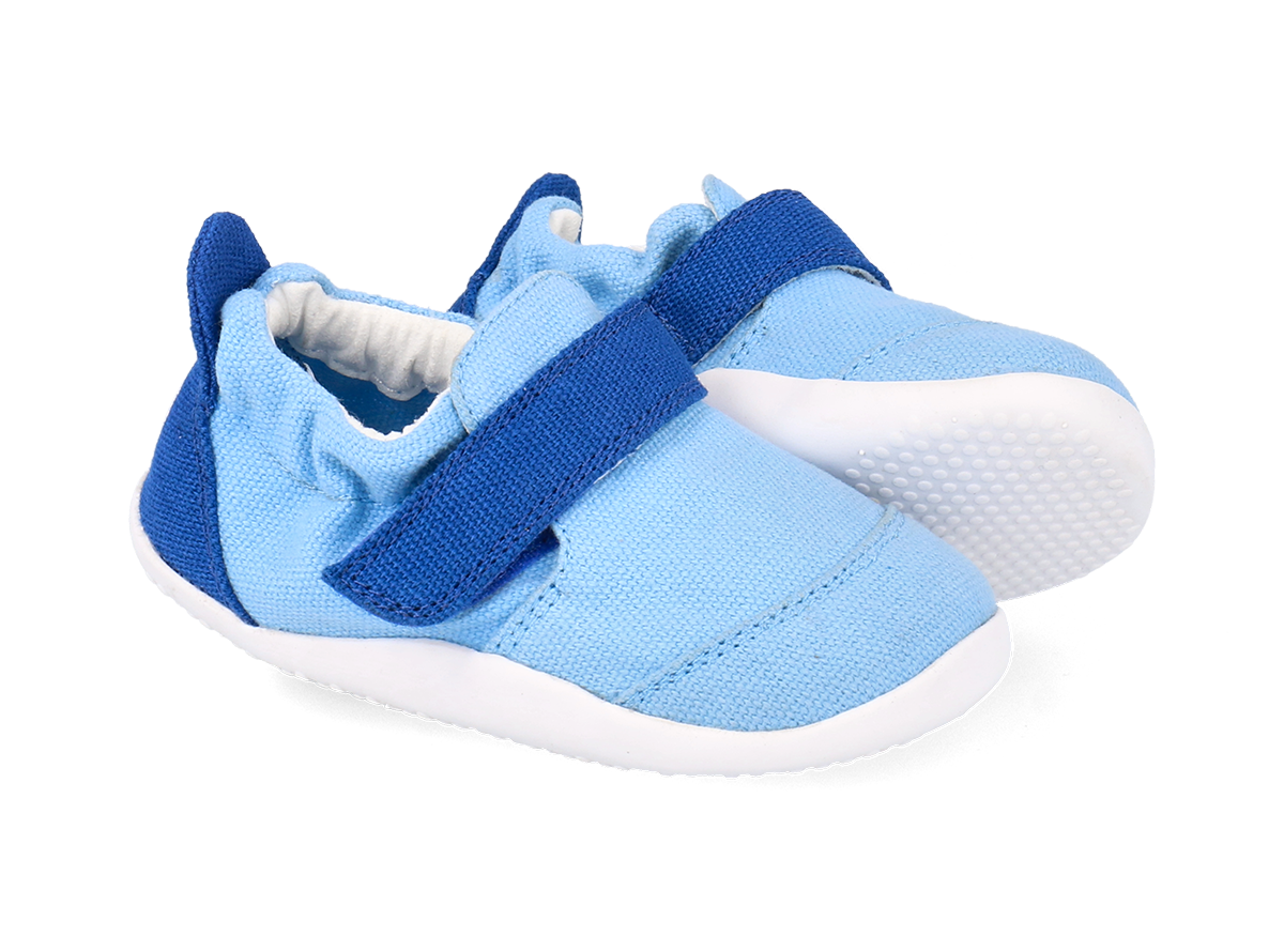 Bobux - XP Go Organic Powder Blue + Snorkel Blue - lonetas respetuosas-Bobux-Cacles Barefoot-Tienda de calzado barefoot respetuoso minimalista