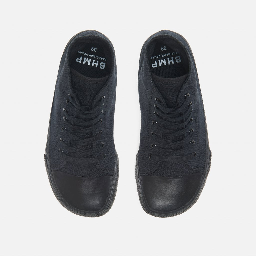 Bohempia - Orik 2.0 Black & Black - Deportivas barefoot de caña alta