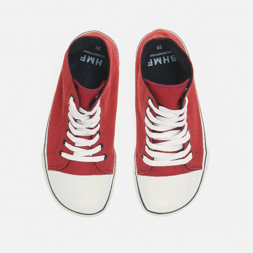 Bohempia - Orik 2.0 Burgundy & White - Deportivas barefoot de caña alta