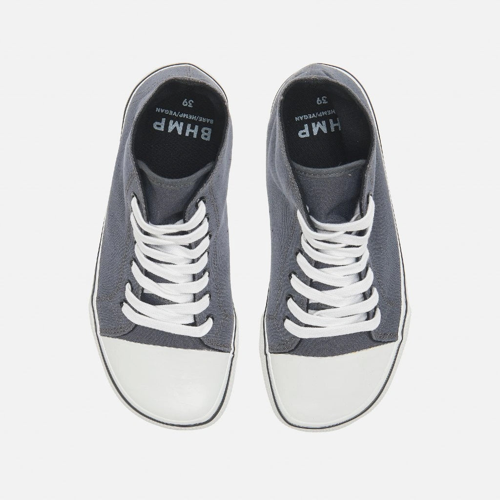 Bohempia - Orik 2.0 Dark Grey & White - Deportivas barefoot de caña alta