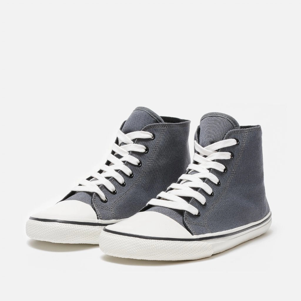 Bohempia - Orik 2.0 Dark Grey & White - Deportivas barefoot de caña alta