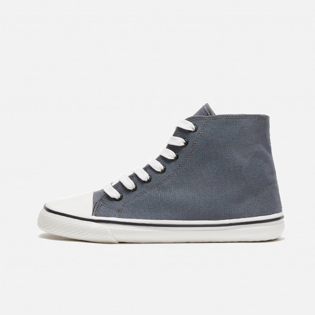 Bohempia - Orik 2.0 Dark Grey & White - Deportivas barefoot de caña alta