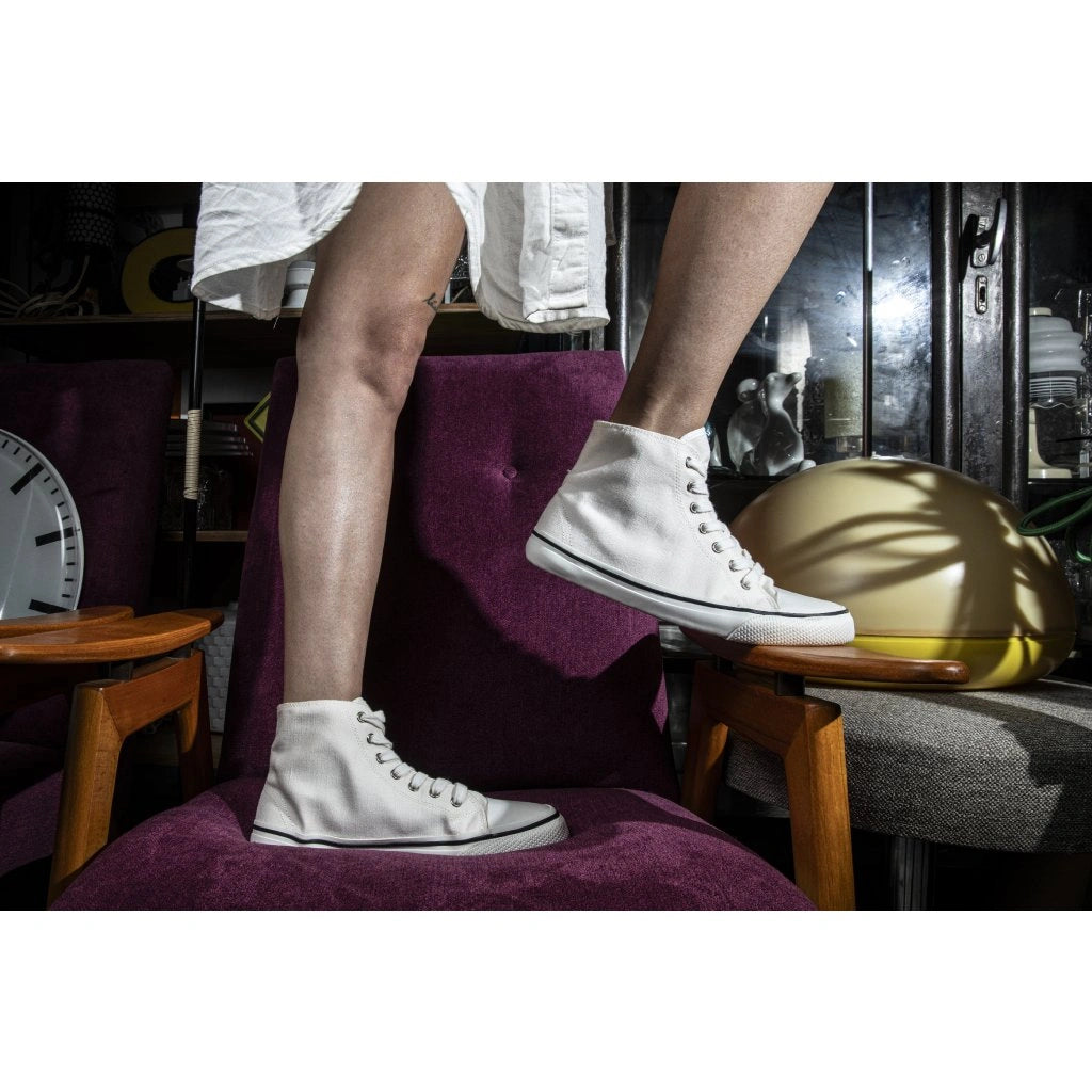 Bohempia - Orik 2.0 White & White - Deportivas barefoot de caña alta-Bohempia-Cacles Barefoot-Tienda de calzado barefoot respetuoso minimalista