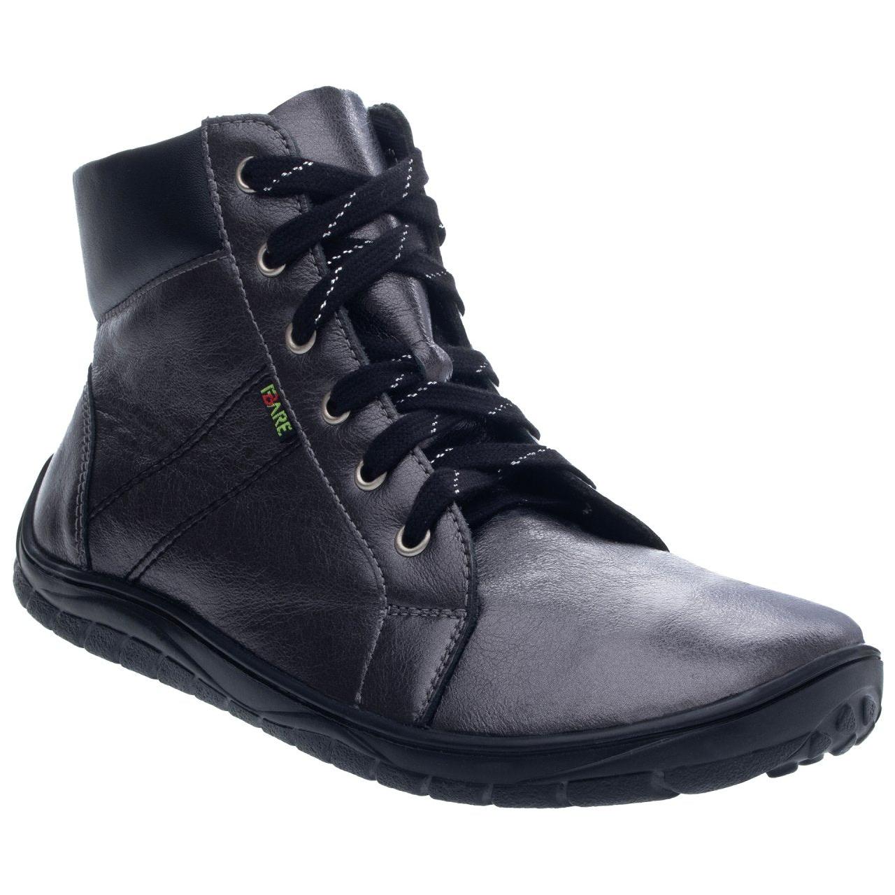 Fare Bare - AVILA All Year Metal Black - Botín bajo barefoot otoñal