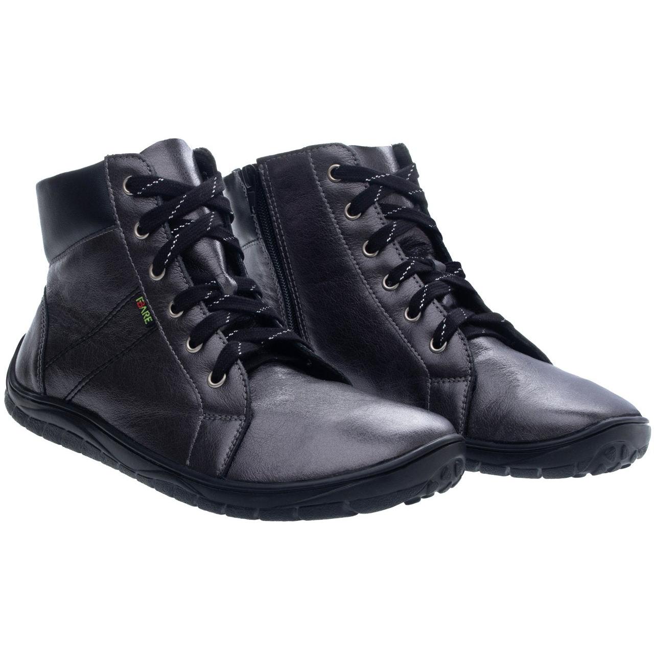 Fare Bare - AVILA All Year Metal Black - Botín bajo barefoot otoñal