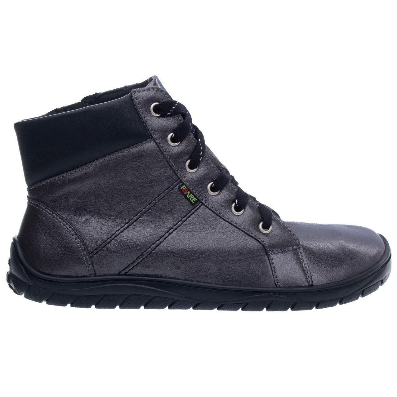 Fare Bare - AVILA All Year Metal Black - Botín bajo barefoot otoñal