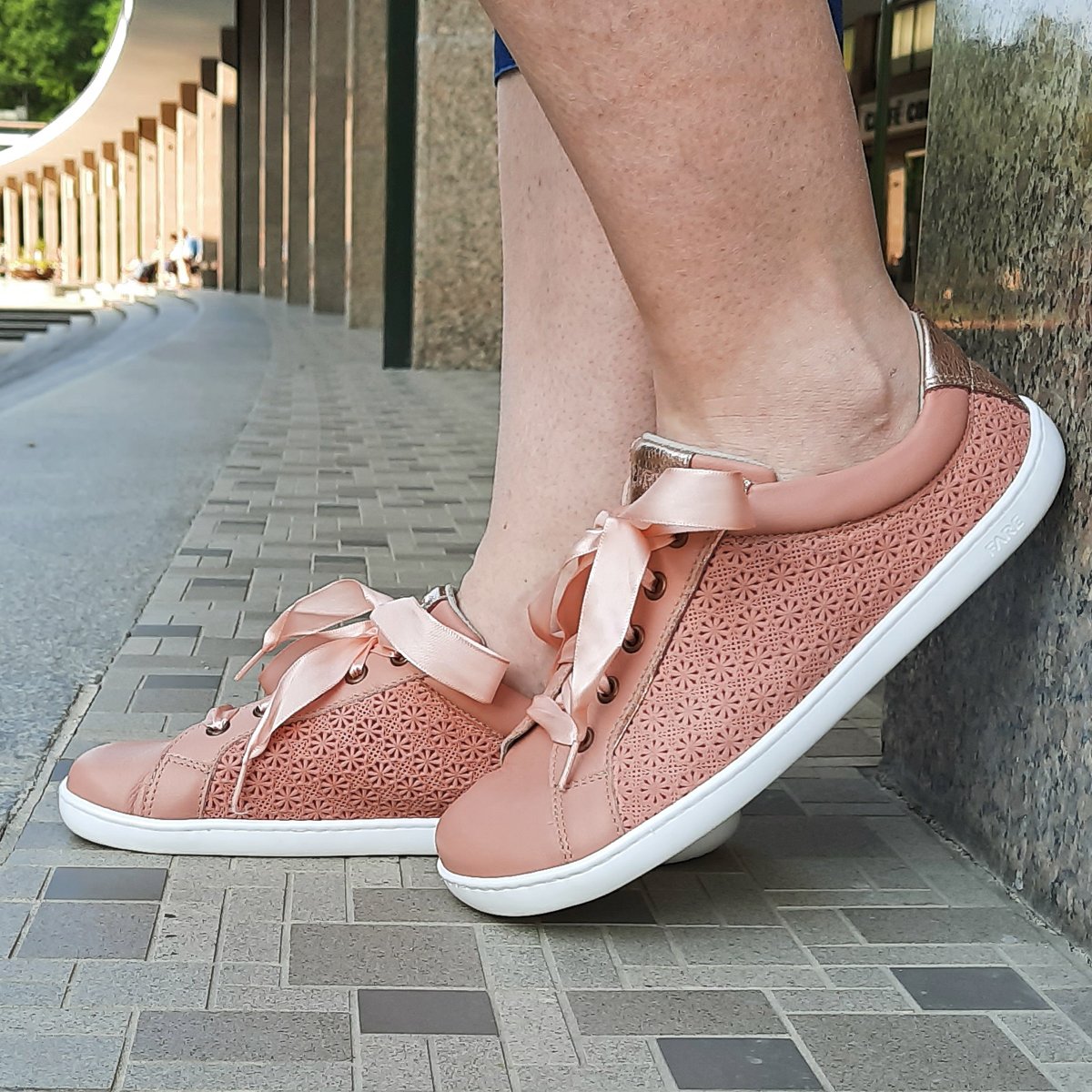 Fare Bare - B5712152 Lola Apricot Rosa- Deportivas barefoot cuero-Fare Bare-Cacles Barefoot-Tienda de calzado barefoot respetuoso minimalista