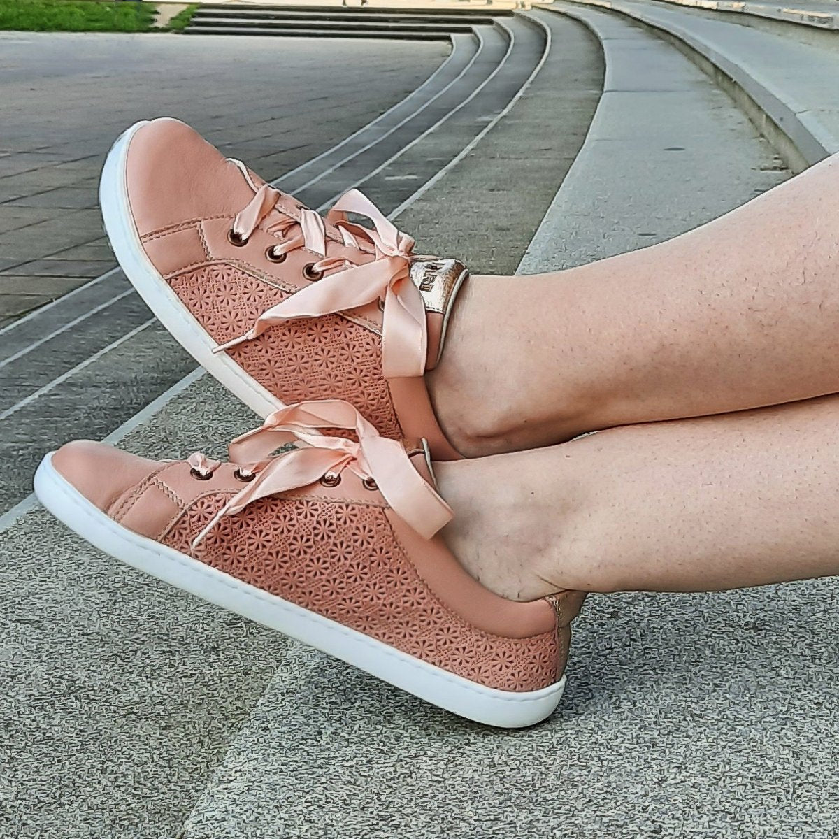 Fare Bare - B5712152 Lola Apricot Rosa- Deportivas barefoot cuero-Fare Bare-Cacles Barefoot-Tienda de calzado barefoot respetuoso minimalista