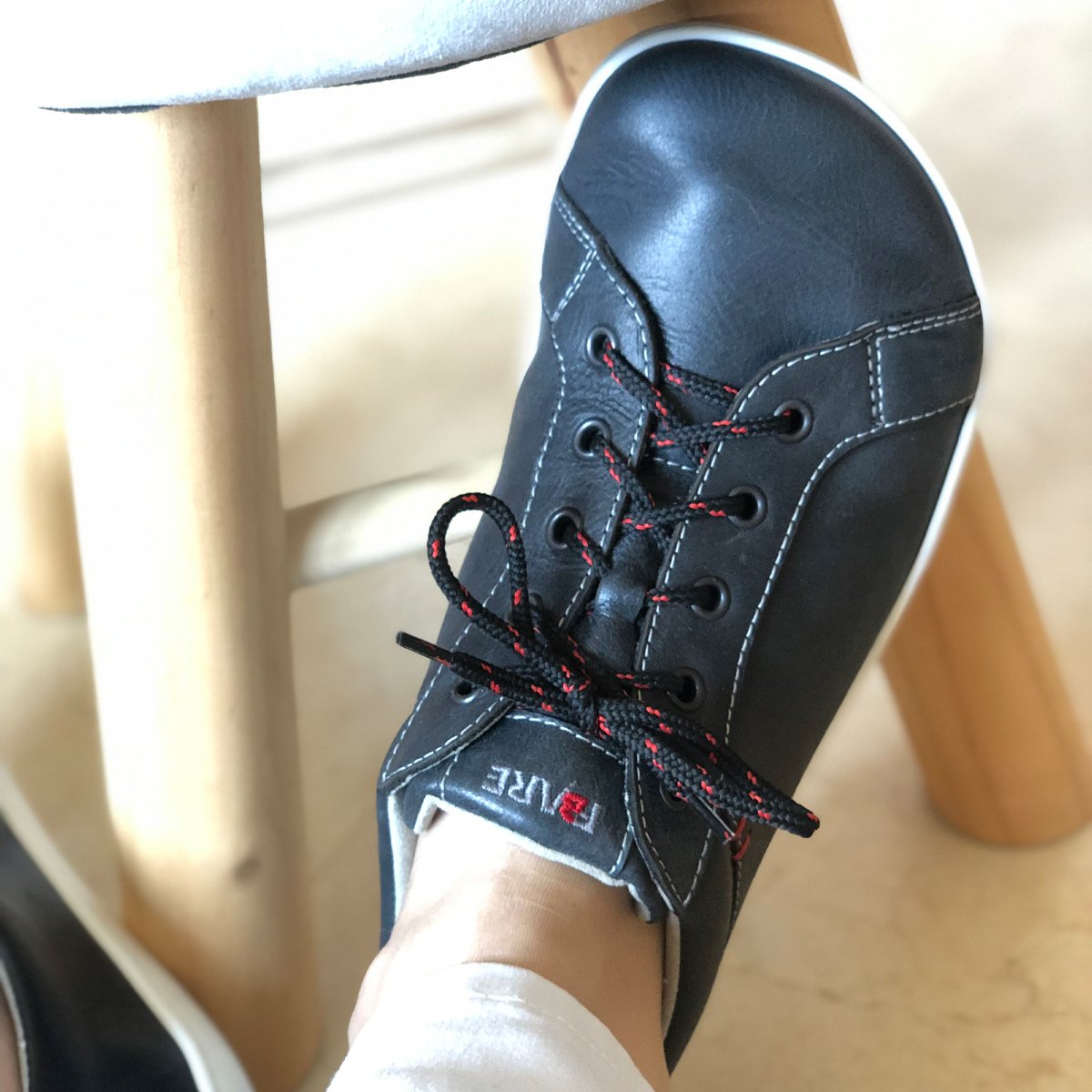 Fare Bare - Elegant Sevilla Black A5313161 - Deportivas barefoot de cuero