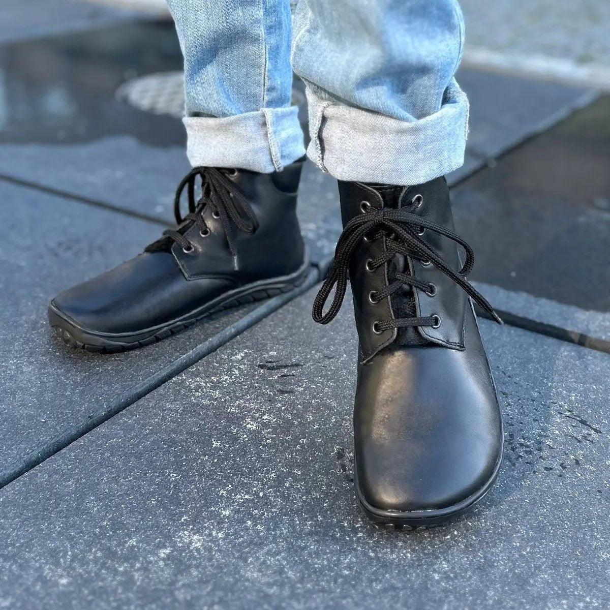 Fare Bare - Nivella Winter Black - Botín barefoot con forro invernal