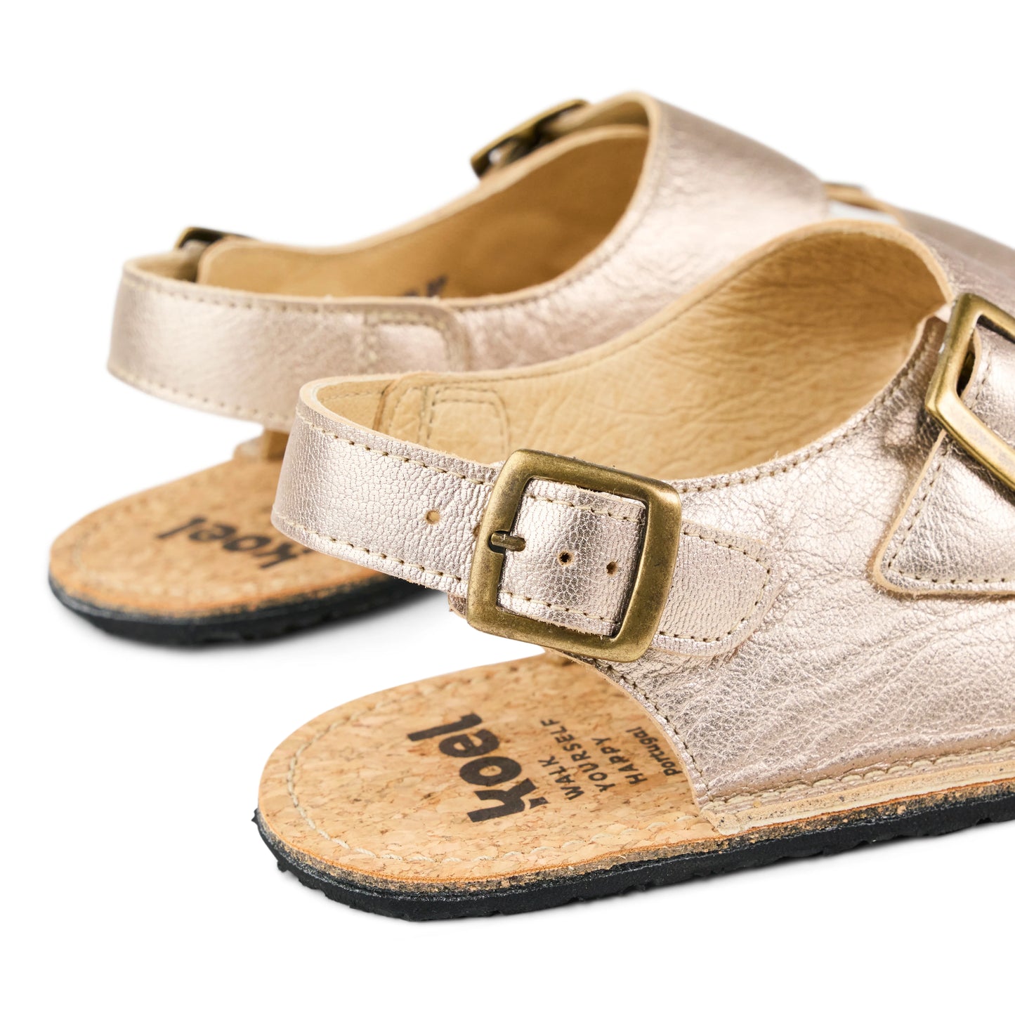 Koel - Ada Champagne - sandalias barefoot triple hebilla