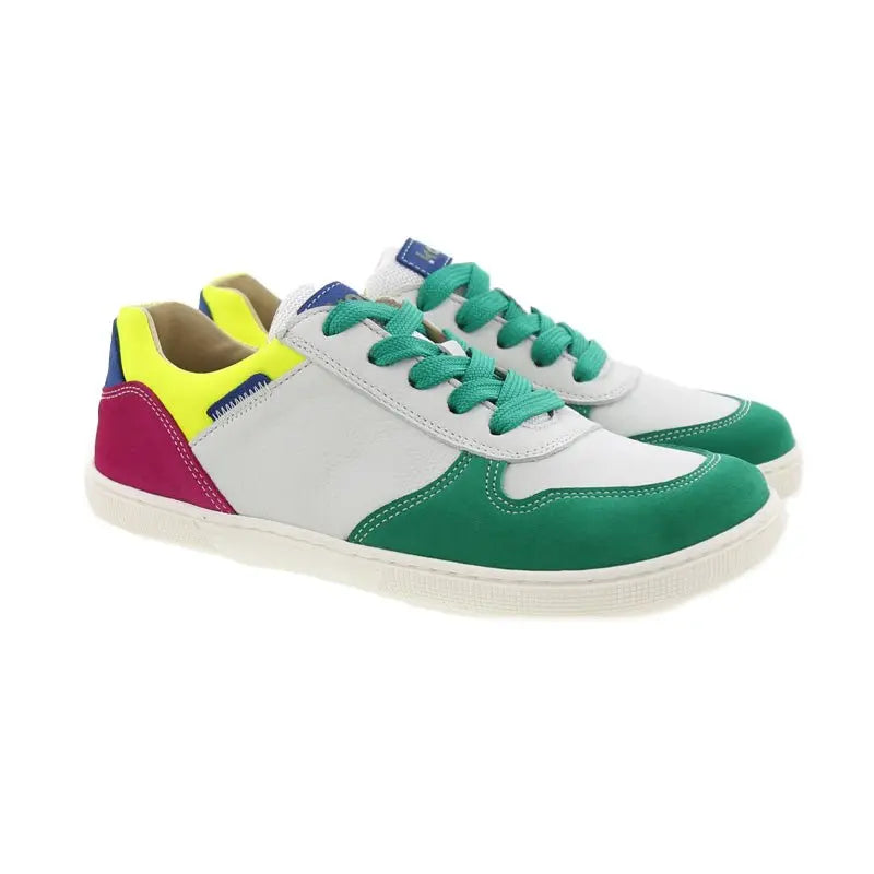 Koel - Francie Leather White / Green - Casual Sneakers Barefoot