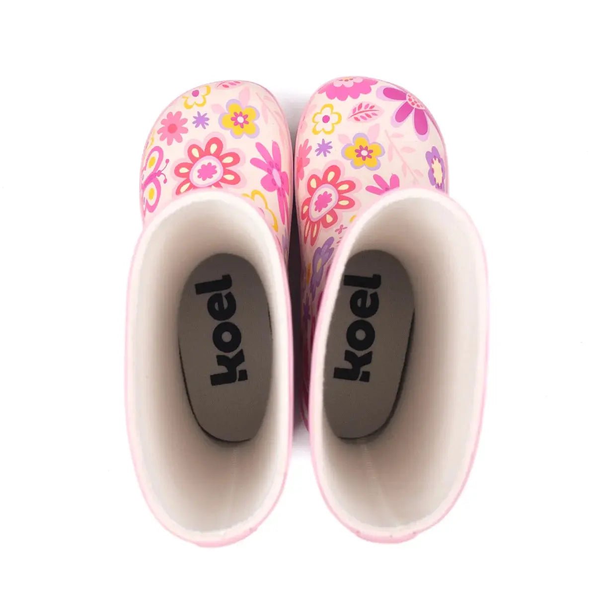 Koel4kids - Wellie Fuchsia Flowers - botas de lluvia barefoot