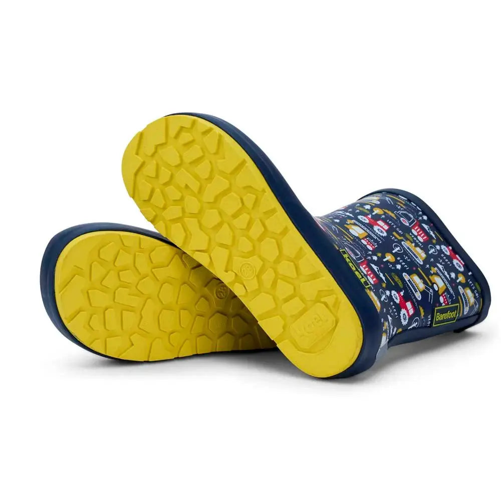 Koel4kids - Wellie Tractor Blue - botas de lluvia barefoot