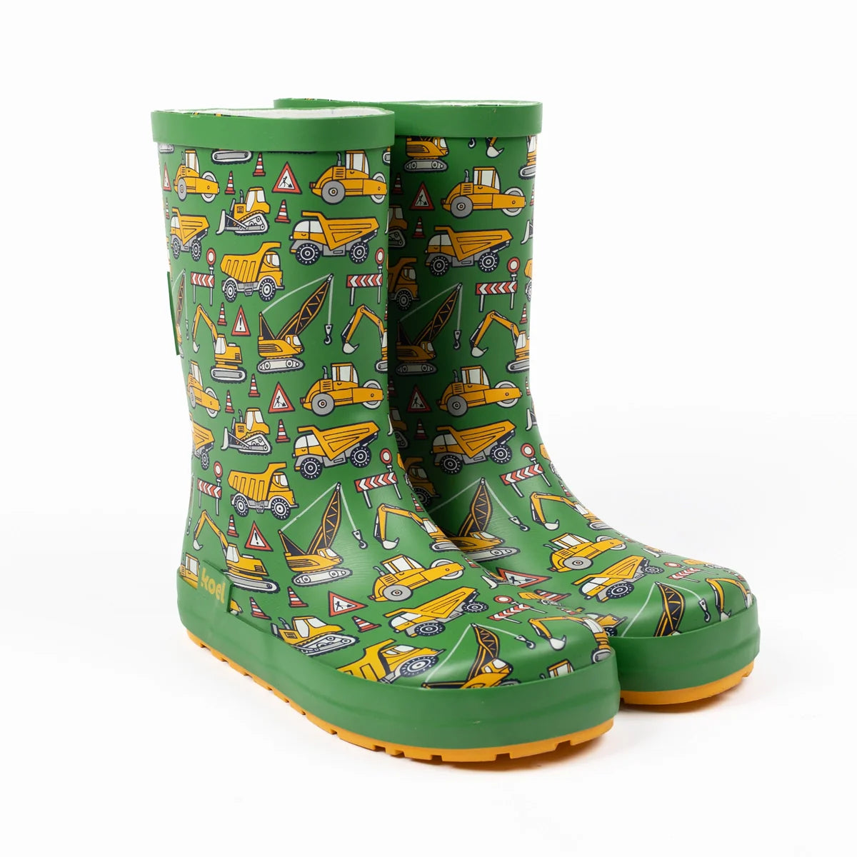 Koel4kids - Wellie Tractor Green - botas de lluvia barefoot