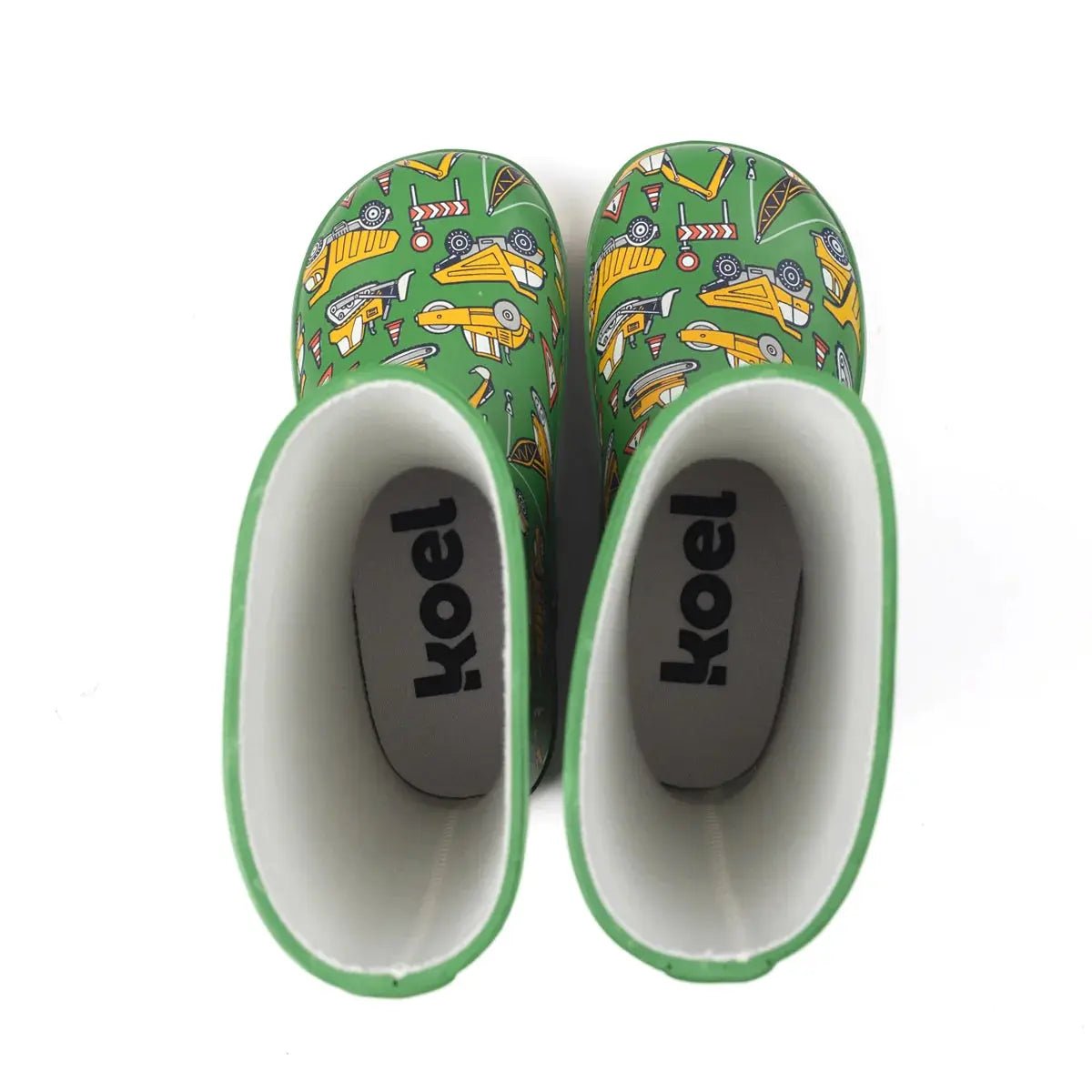 Koel4kids - Wellie Tractor Green - botas de lluvia barefoot