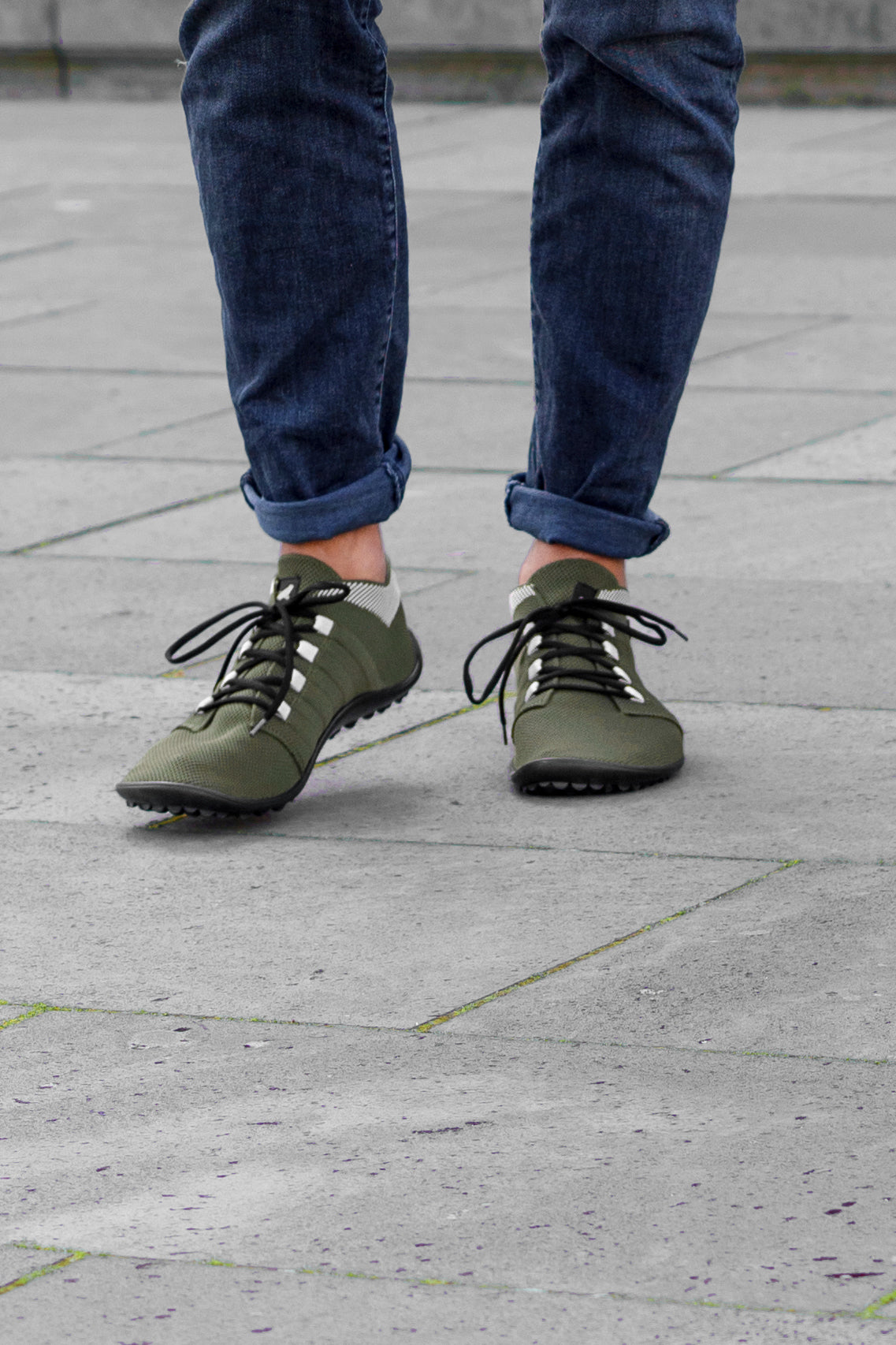 Leguano - Beat Olive - Deportivas Barefoot ligeras media caña