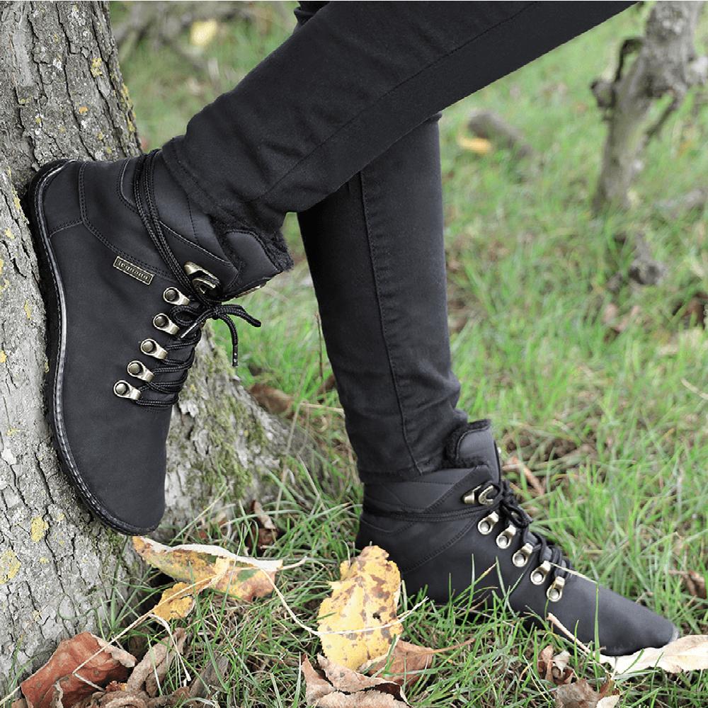 Leguano - Husky Schwarz - Botas Barefoot invernales con forro caliente