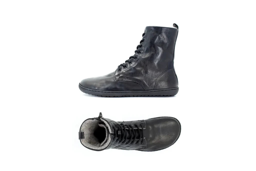 Mukishoes - Igneous II Black - Botines de cordones barefoot-Mukishoes-Cacles Barefoot-Tienda de calzado barefoot respetuoso minimalista