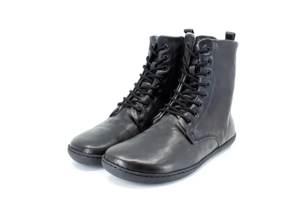 Mukishoes - Igneous II Black - Botines de cordones barefoot-Mukishoes-Cacles Barefoot-Tienda de calzado barefoot respetuoso minimalista