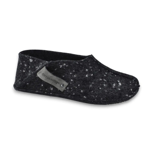 OmaKing - Tohkri Grey & Dots - babuchas de casa barefoot de fieltro