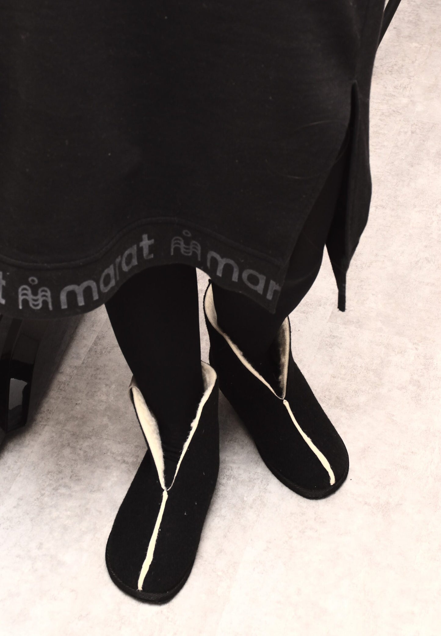 OmaKing - Vinski Black - pantuflas barefoot de lana