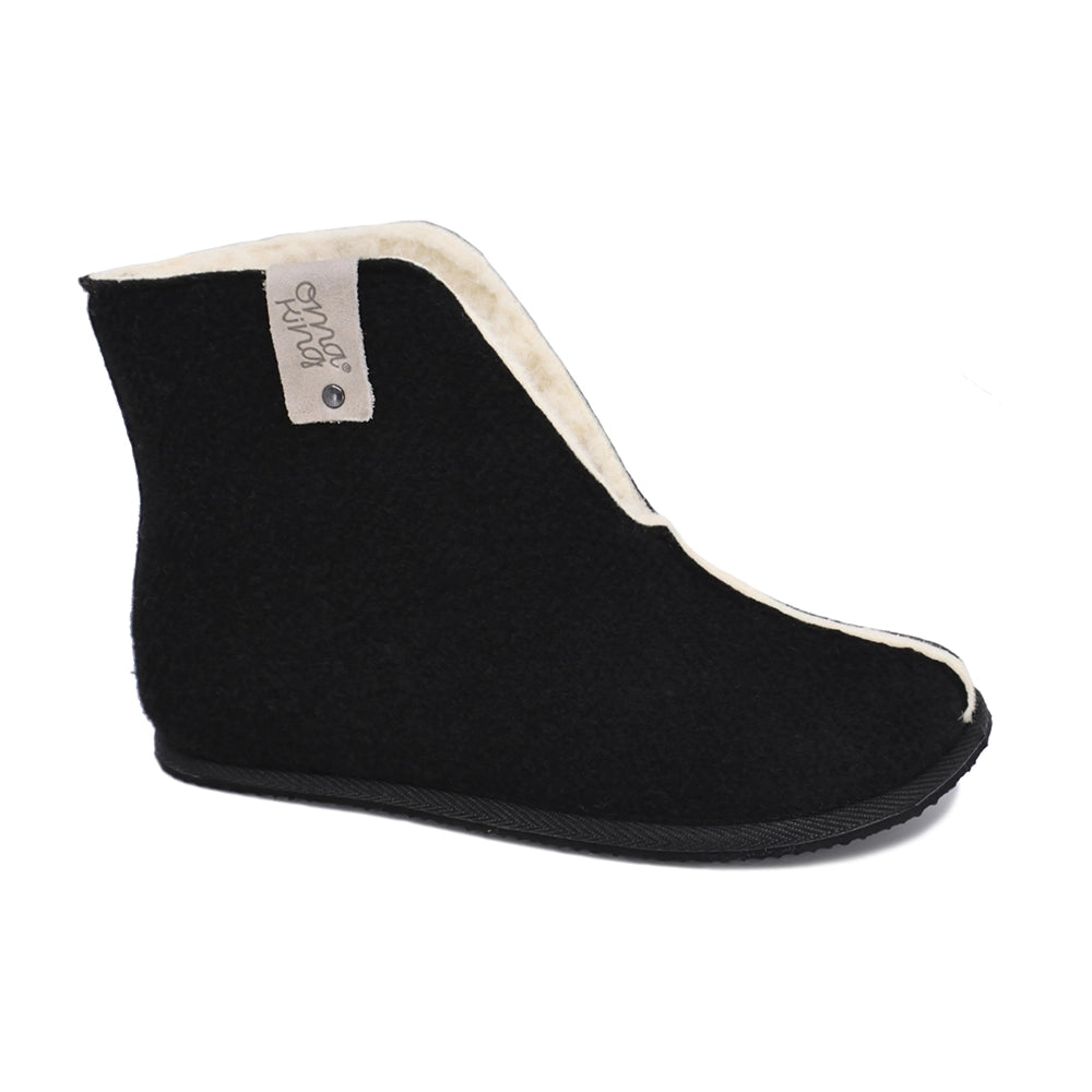 OmaKing - Vinski Black - pantuflas barefoot de lana