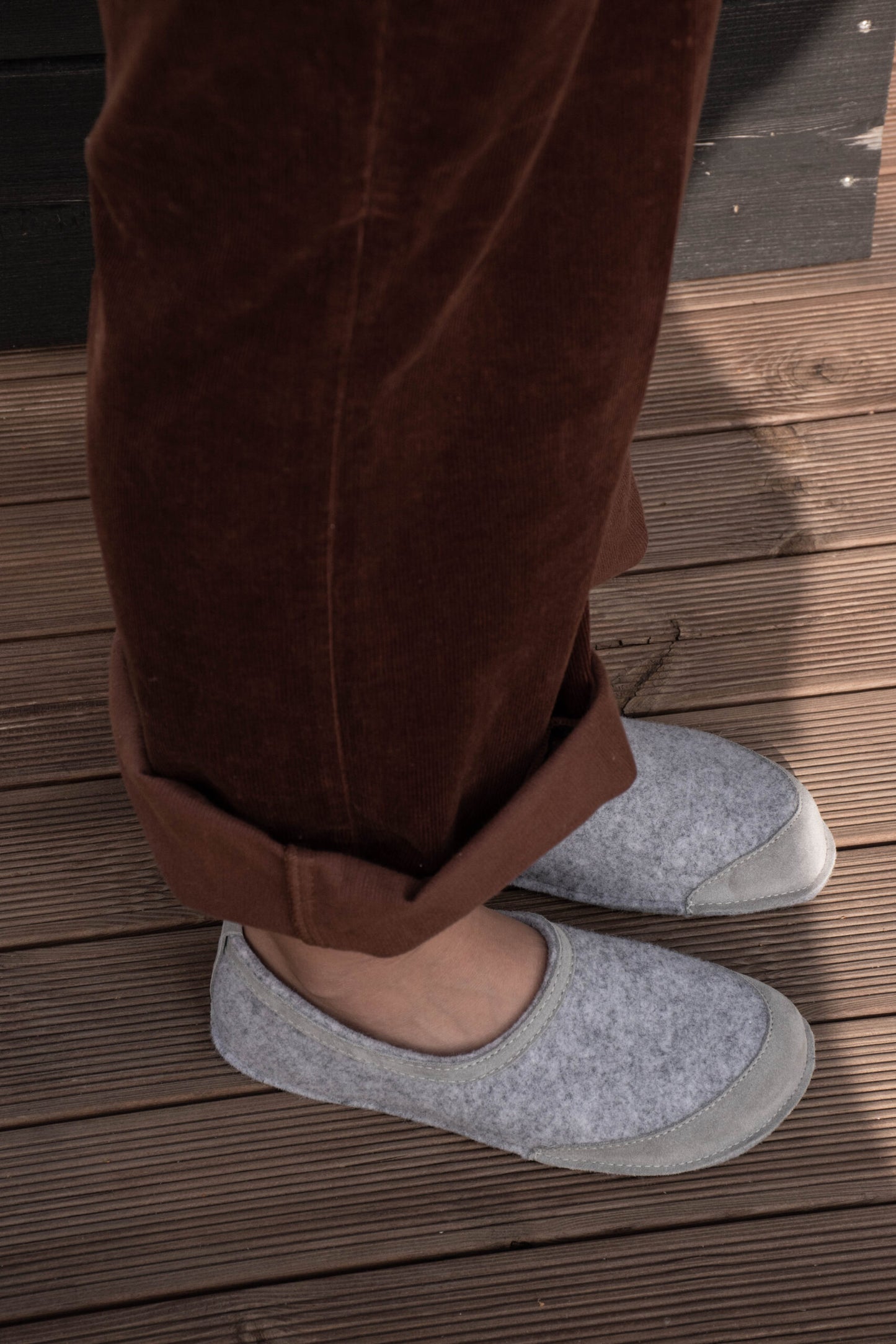 Omaking - Tossun Grey - zapatillas de casa barefoot fieltro-Oma King-Cacles Barefoot-Tienda de calzado barefoot respetuoso minimalista