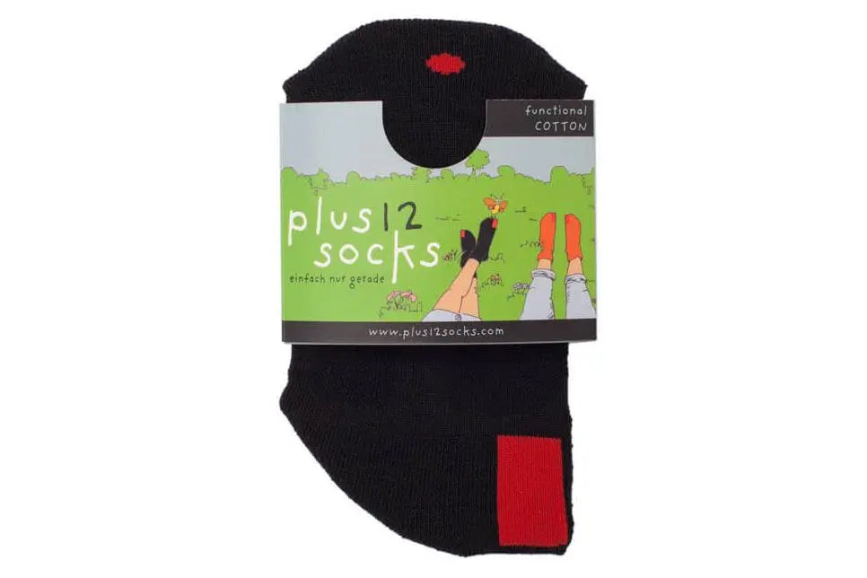 Plus12 - Black Cotton - calcetines respetuosos cortos