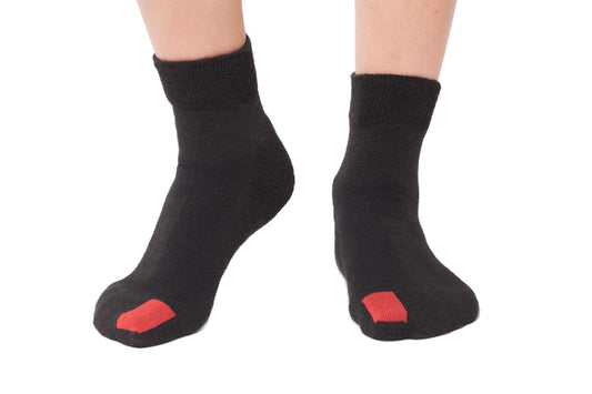 Plus12 - Calcetines barefoot cortos - Algodón - Negro