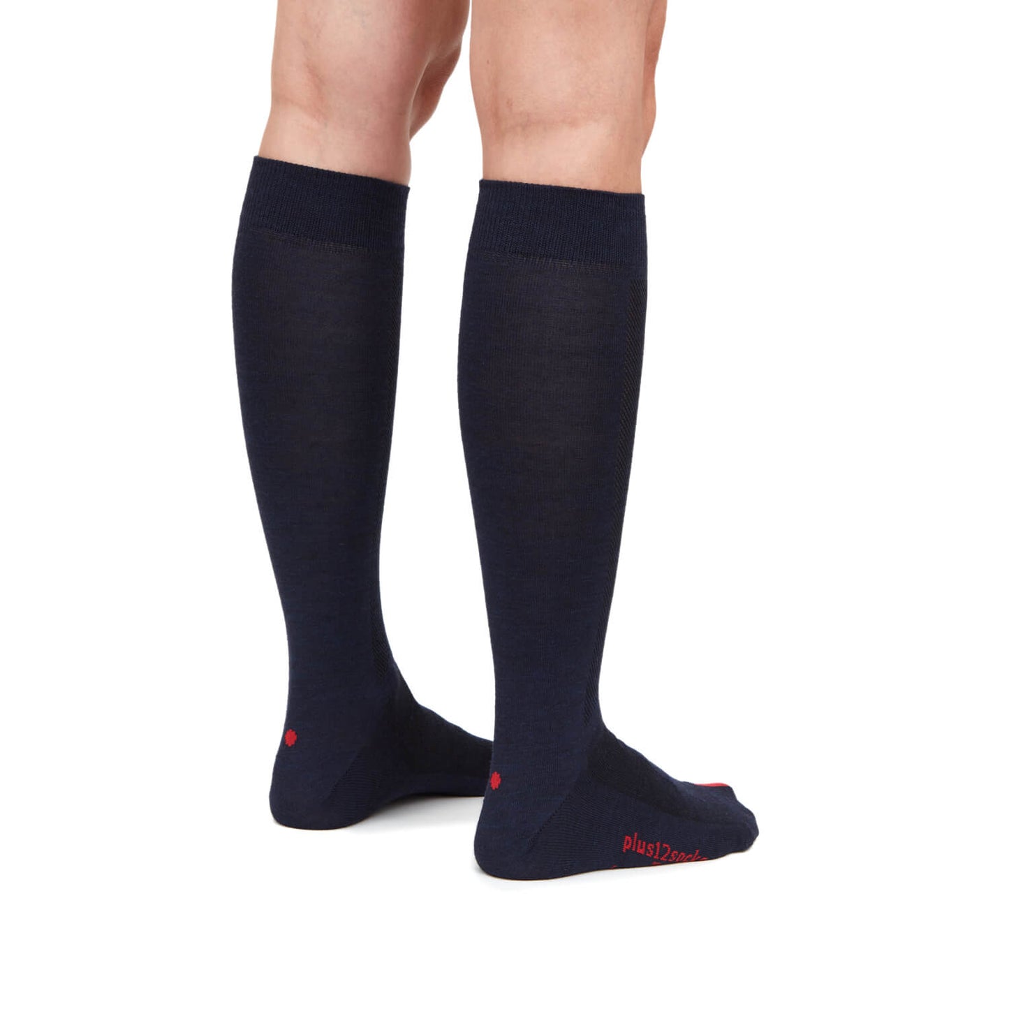 Plus12 - Calcetines barefoot largos - Lana merino - Azul marino