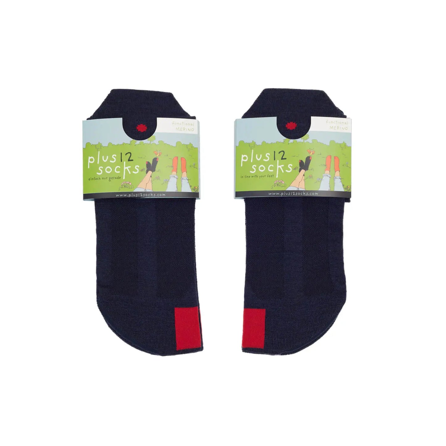 Plus12 - Calcetines barefoot largos - Lana merino - Azul marino