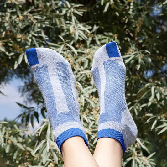 Plus12 - Sneaker Tencel y Lino Azul - Calcetines respetuosos tobilleros