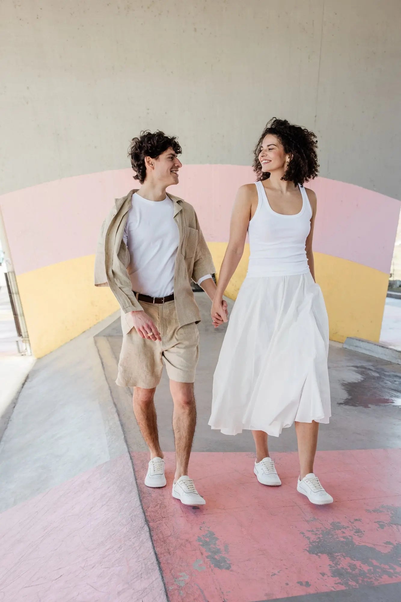 Shapen - Flowin White & Pink - Sneakers barefoot