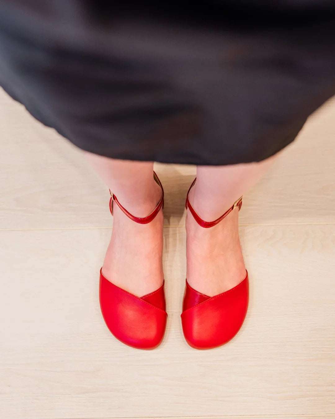 Shapen – Poppy Cherry - Bailarinas abiertas barefoot