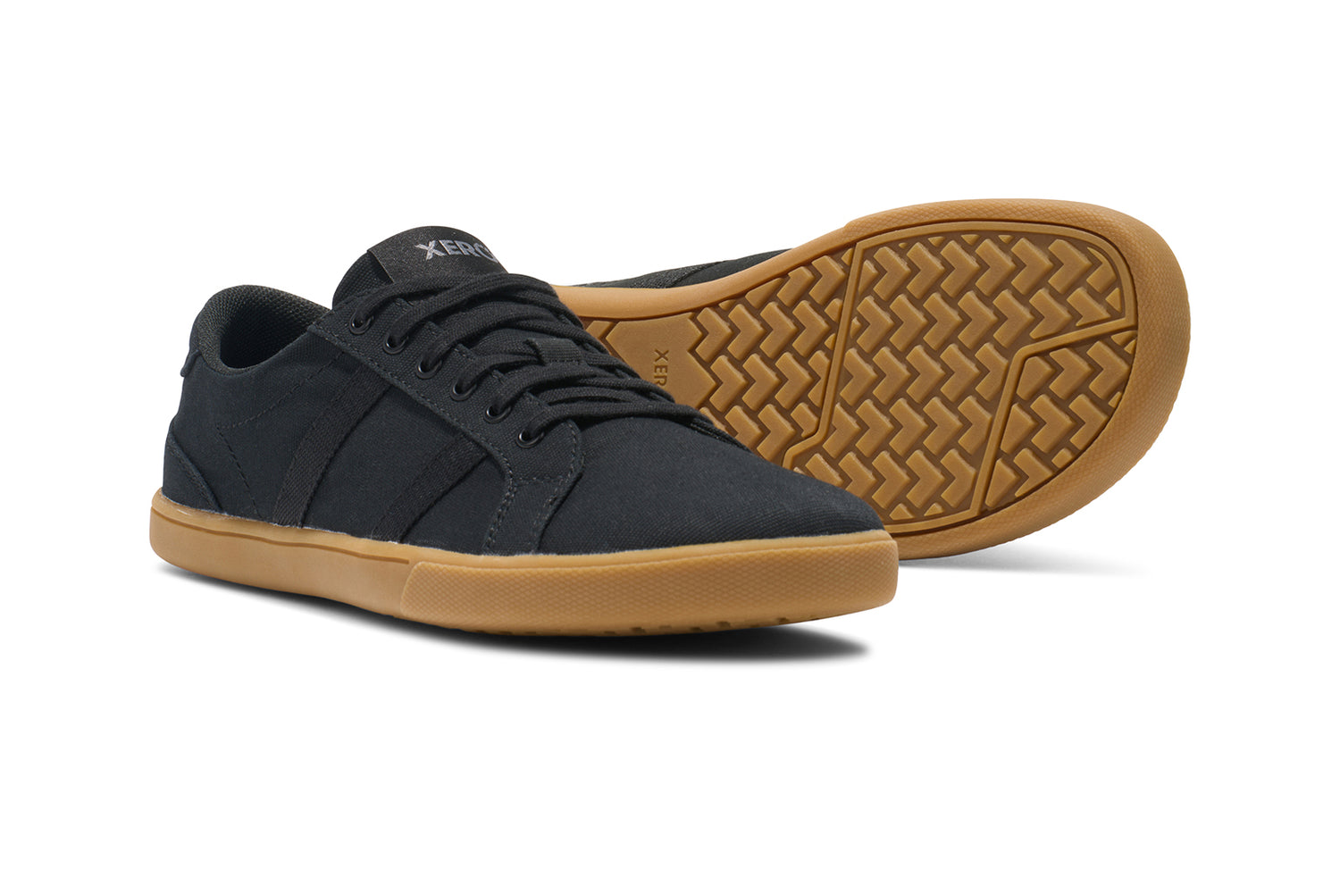 Xero Shoes - Dillon Canvas - Women Black / Gum - Lonetas de cordones barefoot